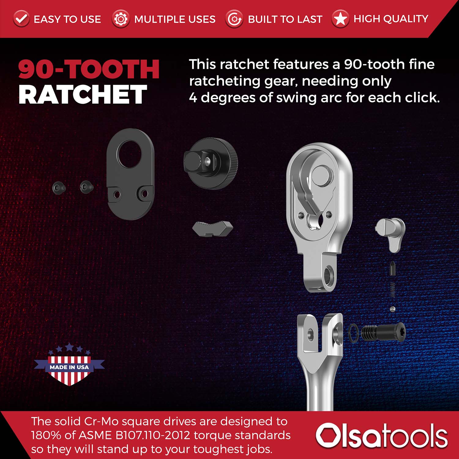 Flex Head Ratchet - 90 Tooth