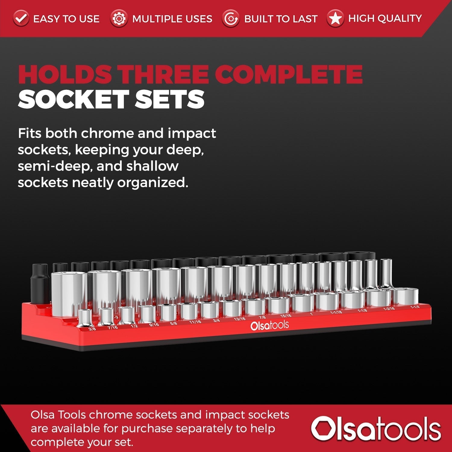 3-Row Magnetic Socket Holder