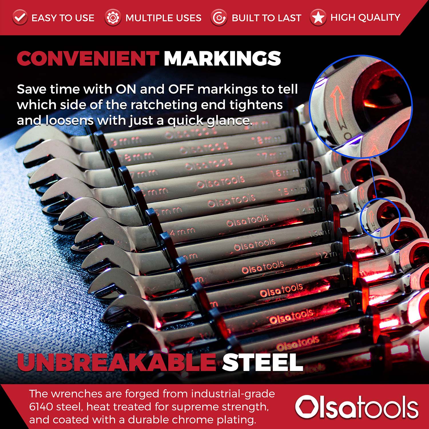 120 Tooth Ratcheting Wrench Set