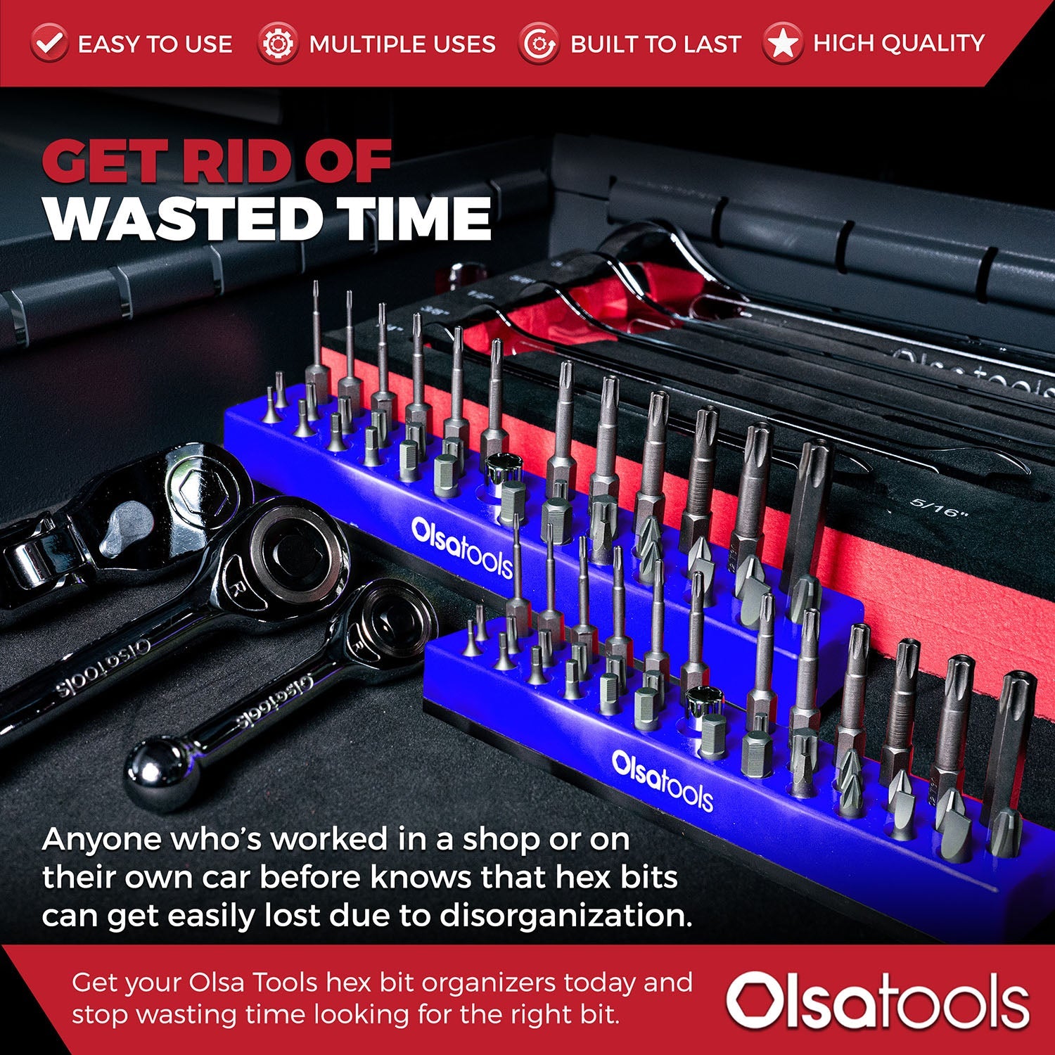 Magnetic Hex 1/4" Bit Organizer