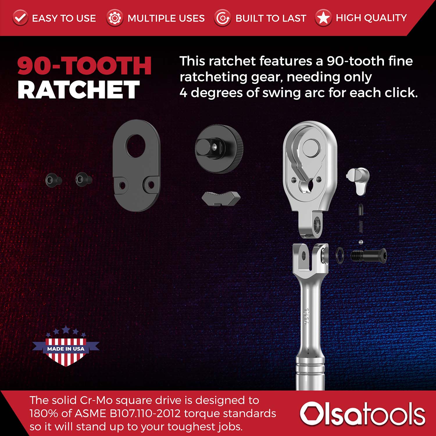 Flex Head Ratchet - 90 Tooth
