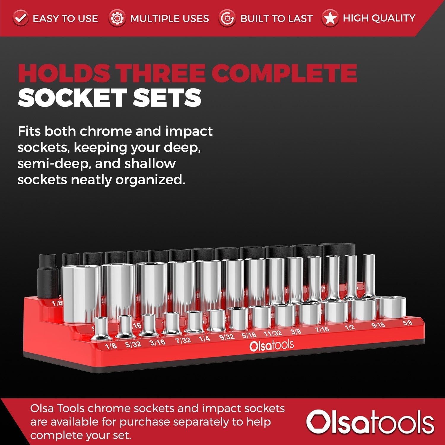 3-Row Magnetic Socket Holder