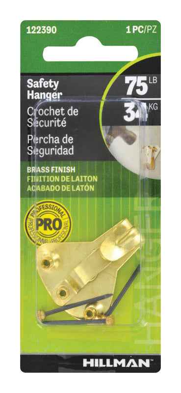 Hillman AnchorWire Brass-Plated Silver Safety Picture Hanger 75 lb. 1 pk (Pack of 10)
