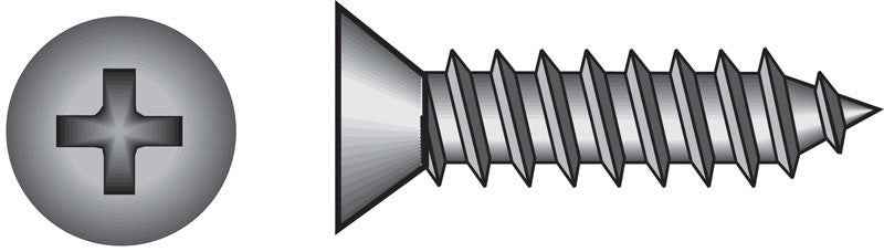 HILLMAN No. 12 Ga. X 1 in. L Phillips Flat Head Sheet Metal Screws 100 pk