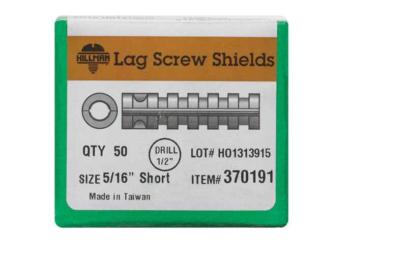 HILLMAN 5/16 in. D X 5/16 in. Short in. L Zinc Round Head Lag Shield Anchors 50 pc