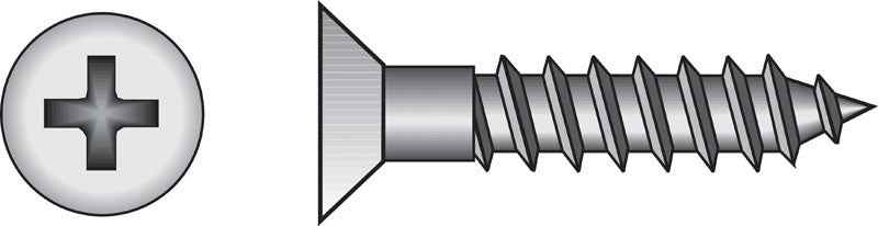 HILLMAN No. 9 X 1-1/4 in. L Phillips Coarse Wood Screws 1 pk