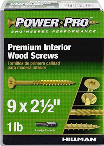 Hillman Power Pro No. 9 X 2-1/2 in. L Star Yellow Zinc Wood Screws 1 lb 100 pk