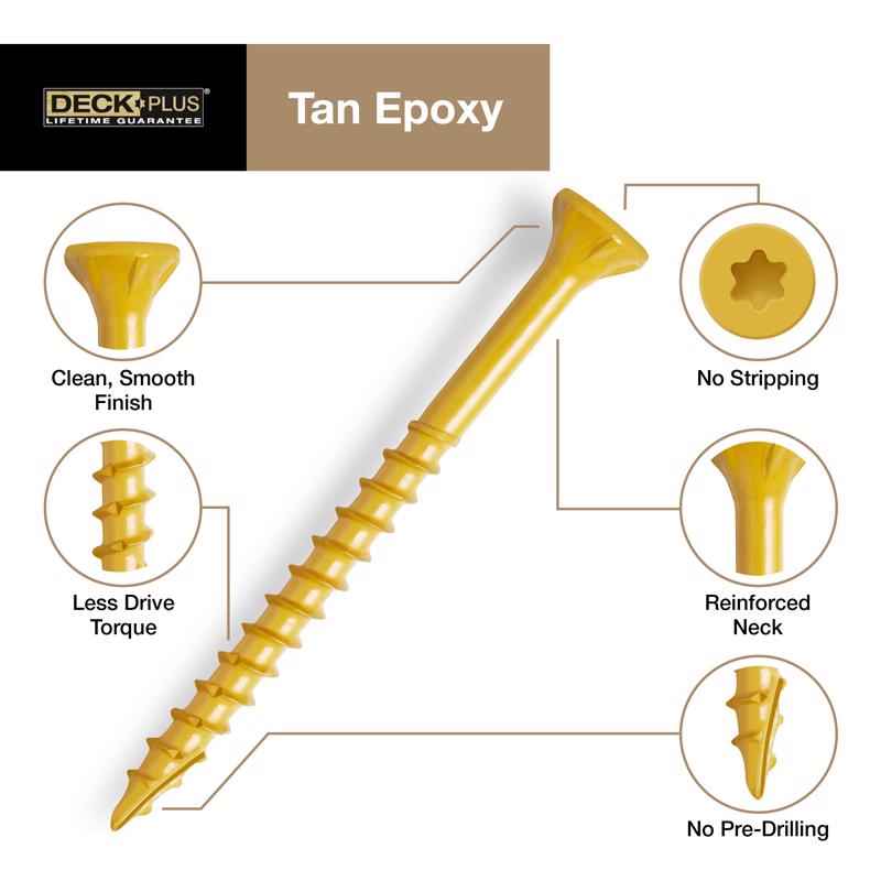 Deck Plus No. 10  x 2-1/2 in. L Star Flat Head Exterior Deck Screws 1 lb.
