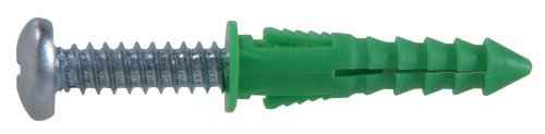Hillman 1/4 in. Dia. x 1-1/2 in. L Plastic Ribbed Head Ribbed Anchor 20 pk (Pack of 5)