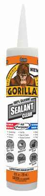 Gorilla Clear Silicone All Purpose Sealant 10 oz. (Pack of 12)