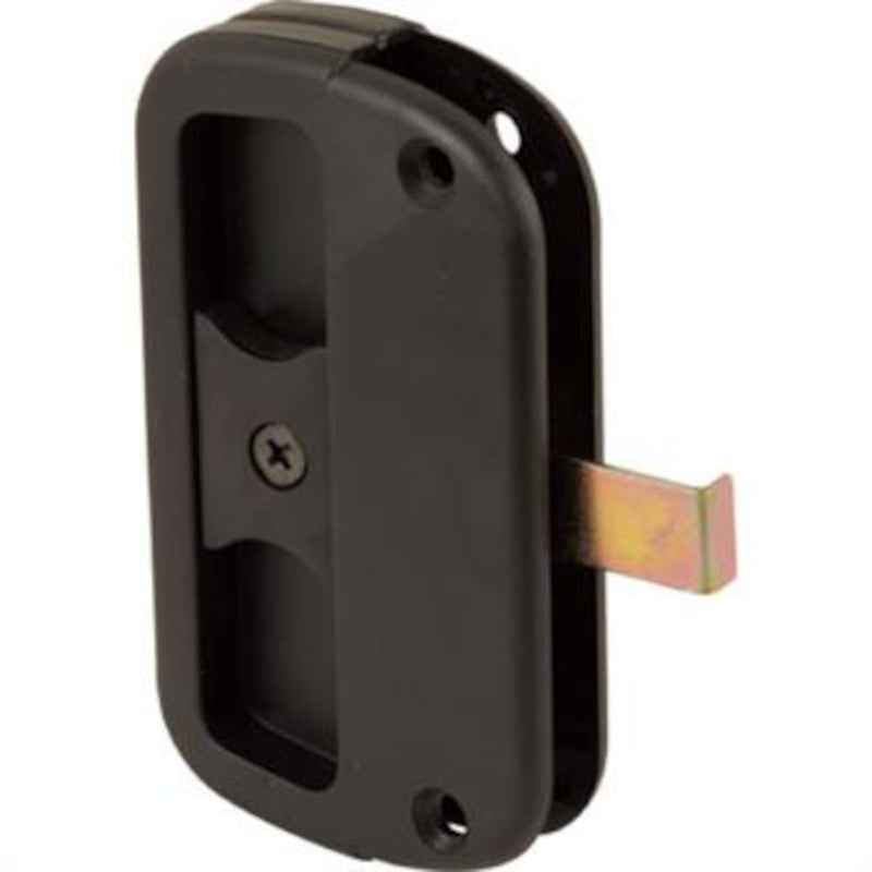 Prime-Line Zinc-Plated Black Plastic Sliding Door Latch 1 pk