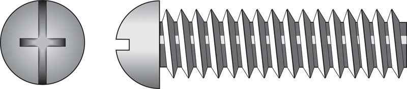 HILLMAN No. 10-24 Ga. X 3-1/2 in. L Combination Round Head Zinc-Plated Steel Machine Screws 100 pk
