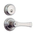 Brinks Push Pull Rotate Harper Satin Nickel Entry Lever and Deadbolt Set KW1 1.75 in.
