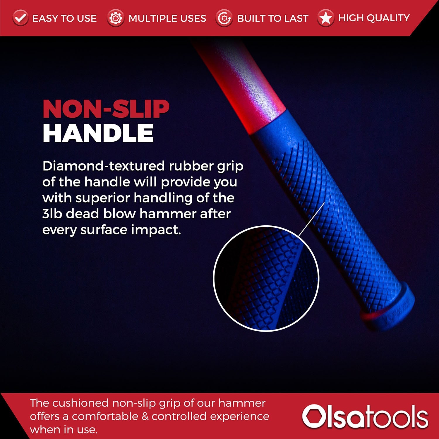 3lb Dead Blow Hammer Polyurethane Head