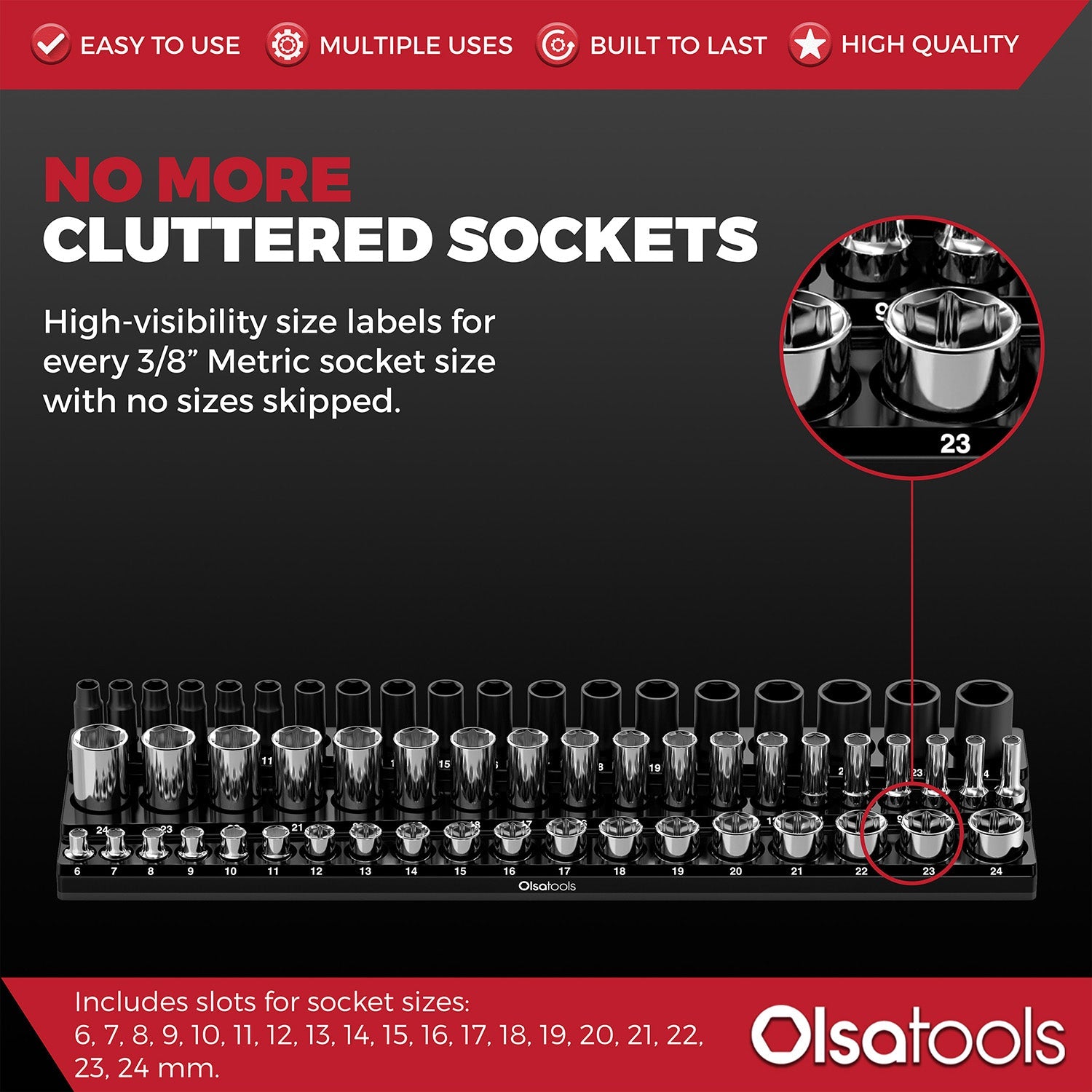 3-Row Magnetic Socket Holder