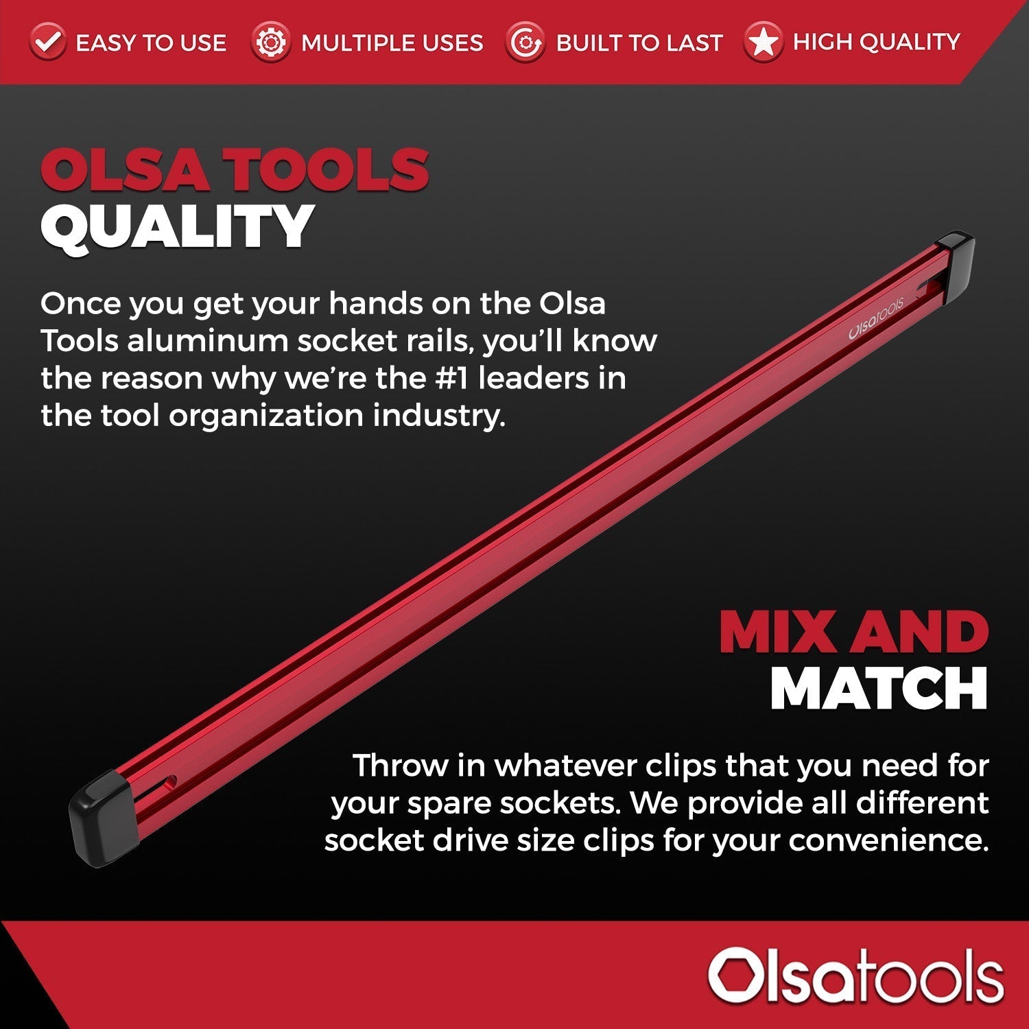 Empty Aluminum Socket Rail - Make Your Own Socket Organizer