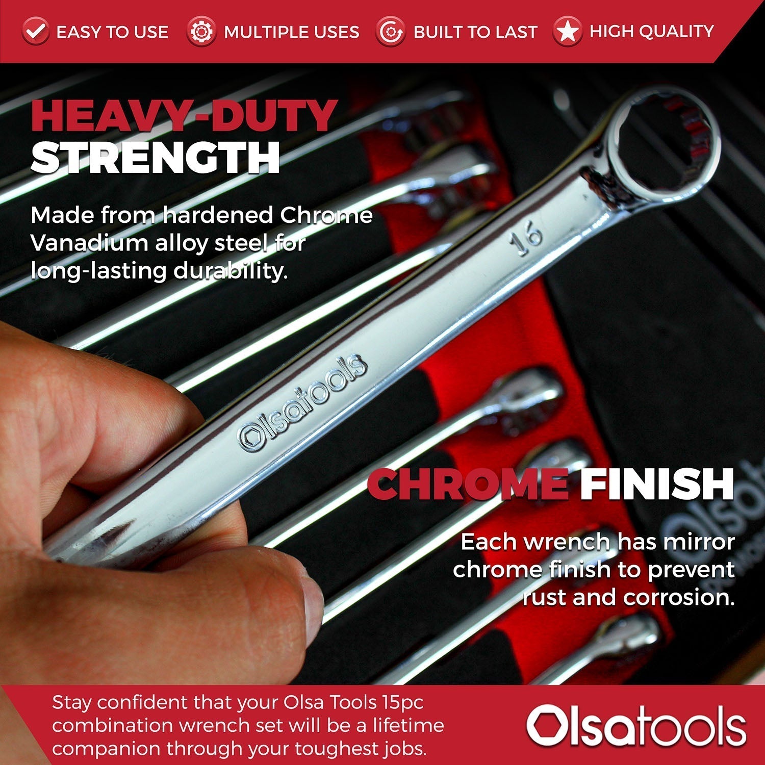 15 Pc Combination Wrench Set | 15-Degree Angle Offset