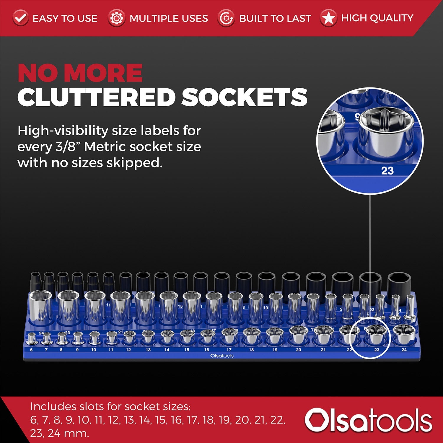 3-Row Magnetic Socket Holder