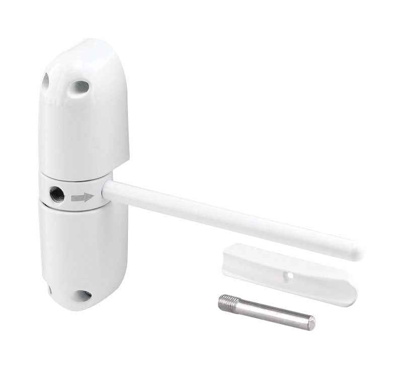 Prime-Line Zinc-Plated White Steel Hydraulic Door Closer