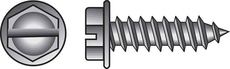 HILLMAN No. 10 Ga. X 1-1/4 in. L Slotted Hex Washer Head Sheet Metal Screws 100 pk