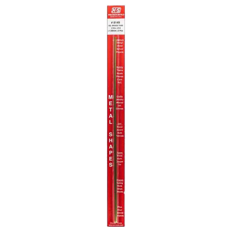 K&S 1/16 in. W X 12 in. L Square Brass Tube 2 pk