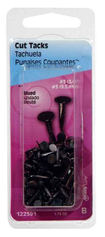Hillman No. 3 x 3/8 in. L Blue Steel Cut Tacks 1.75 pk (Pack of 6)
