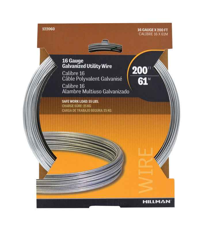Hillman 0.061 - 0.065 in. D X 200 ft. L Galvanized Steel 16 Ga. Wire