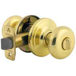 Kwikset Juno Polished Brass Privacy Lockset 1.75 in.