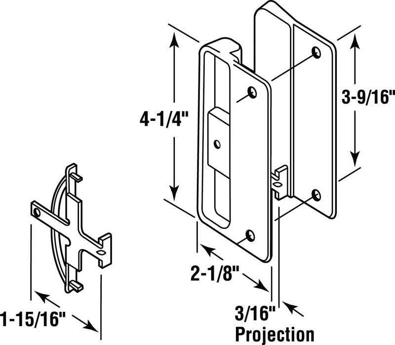 Prime-Line Zinc-Plated Black Plastic Latch and Pull 1 pk