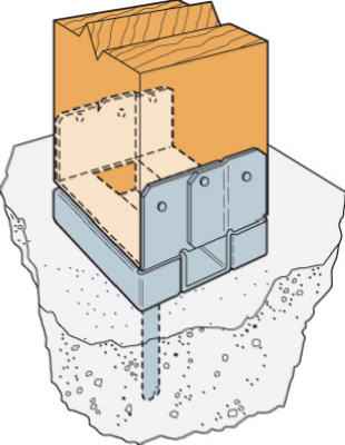 Simpson Strong-Tie ZMAX 3.63 in. H x 4 in. W 16 Ga. Galvanized Steel Standoff Post Base (Pack of 20)