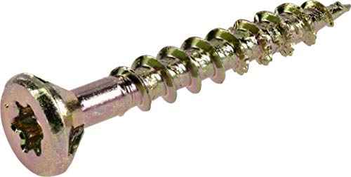 Hillman Power Pro No. 8 X 1-1/4 in. L Star Yellow Zinc Wood Screws 1 lb 242 pk