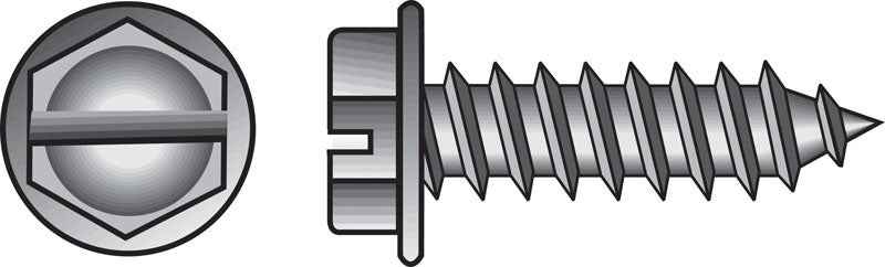 HILLMAN No. 10 Ga. X 1/2 in. L Slotted Hex Washer Head Sheet Metal Screws 100 pk