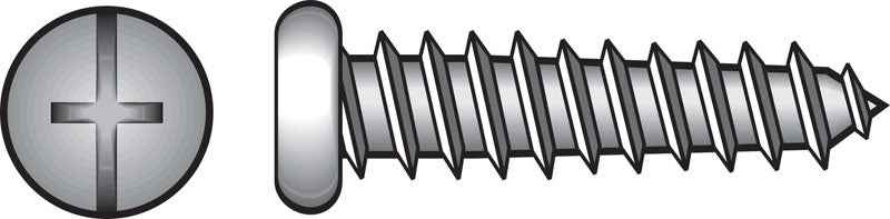 HILLMAN No. 8 X 1-1/2 in. L Phillips/Slotted Pan Head Sheet Metal Screws 100 pk