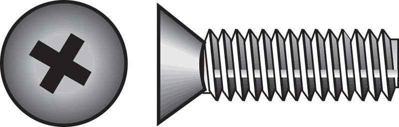 HILLMAN No. 8-32 Ga. X 1 in. L Phillips Flat Head Stainless Steel Machine Screws 100 pk
