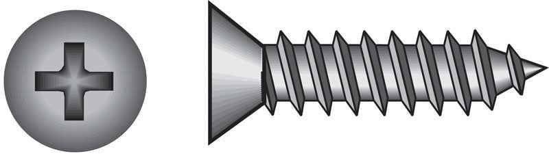 HILLMAN No. 14 Ga. X 1 in. L Phillips Flat Head Sheet Metal Screws 100 pk