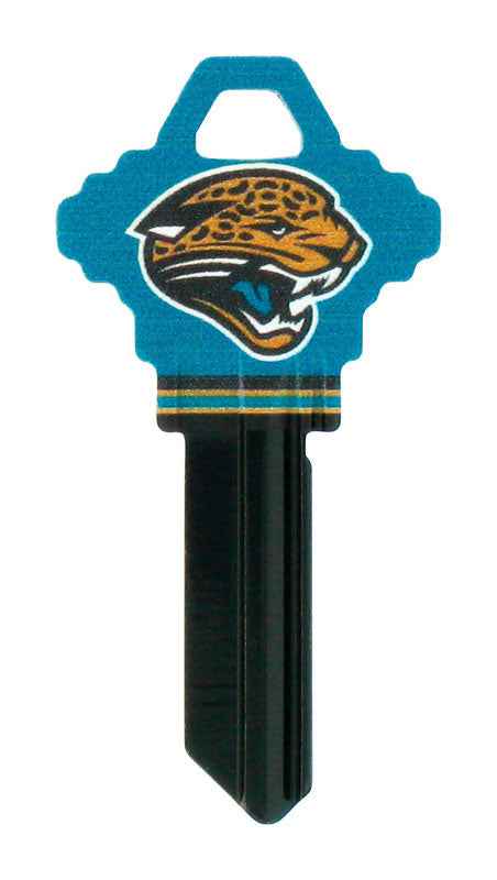 Hillman Jacksonville Jaguars Painted Key House/Office Universal Key Blank Single sided (Pack of 6)