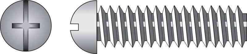 HILLMAN No. 1/4-20 Ga. X 1-3/4 in. L Combination Round Head Zinc-Plated Steel Machine Screws 100 pk