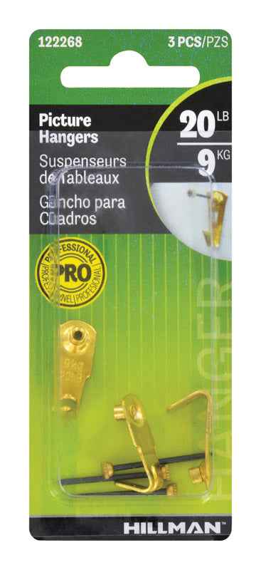 Hillman AnchorWire Steel-Plated Classic Picture Hanger 20 lb. 3 pk (Pack of 10)