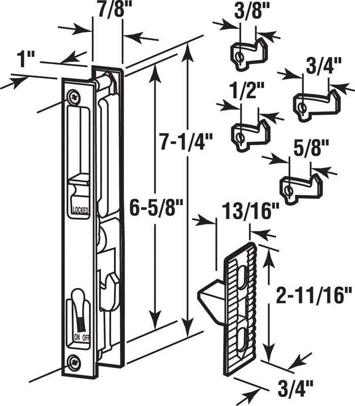 Prime-Line Chrome Steel Outdoor Patio Door Handle Set