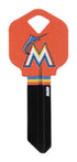 Hillman Miami Marlins Painted Key House/Office Universal Key Blank Single sided (Pack of 6)