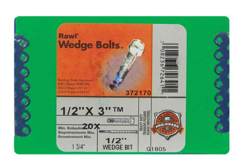 Hillman  1/2 in. Dia. x 3 in. L Zinc-Plated  Steel  Wedge Bit  20 pk