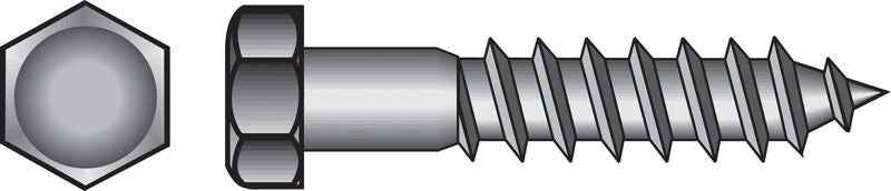 HILLMAN 5/16 in. X 1 in. L Hex Hot Dipped Galvanized Steel Lag Screw 100 pk