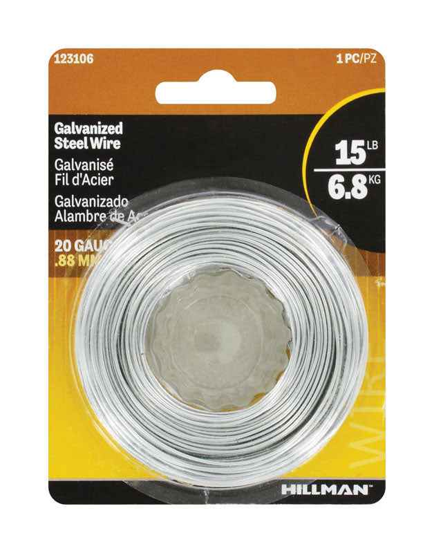 Hillman 175 ft. L Galvanized Steel 20 Ga. Wire (Pack of 6)