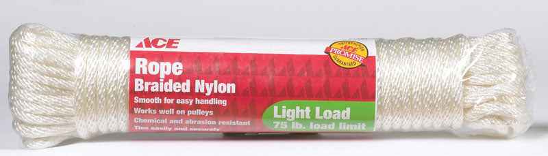 Wellington 7/32 in. D X 50 ft. L White Solid Braided Nylon Pulley Rope