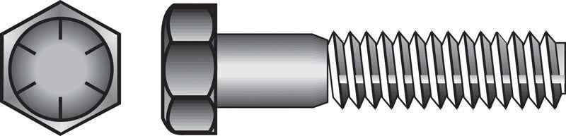 HILLMAN 5/16 in. D X 2-1/2 in. L Heat Treated Steel Hex Head Cap Screw 100 pk