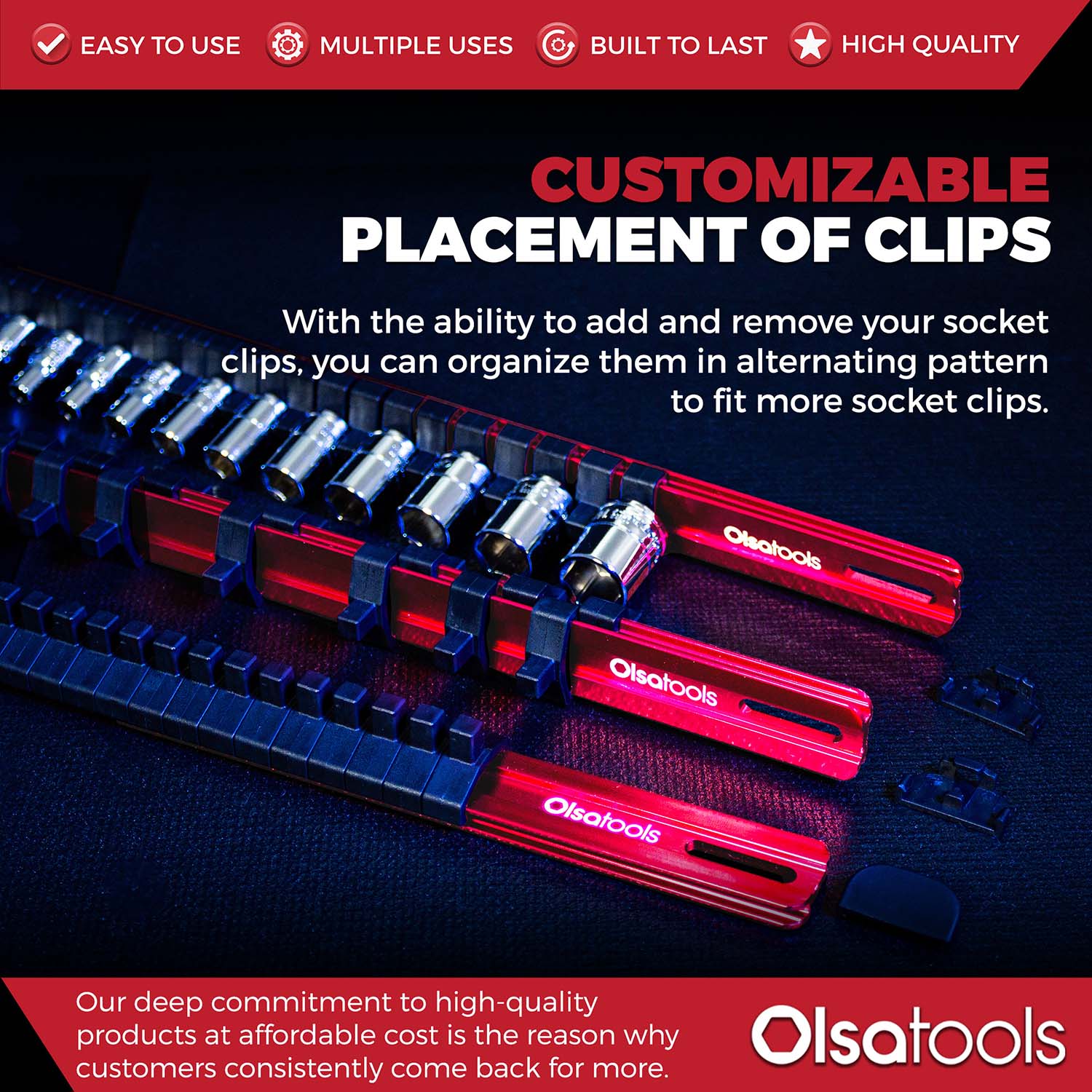 Aluminum Socket Organizer Rails with Locking End Caps