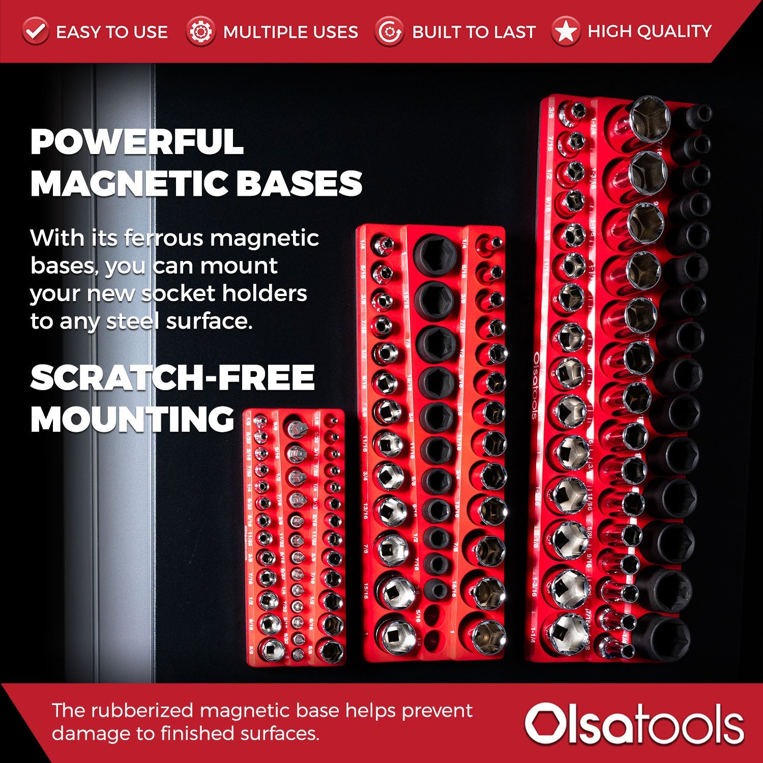 3-Row Magnetic Socket Holder