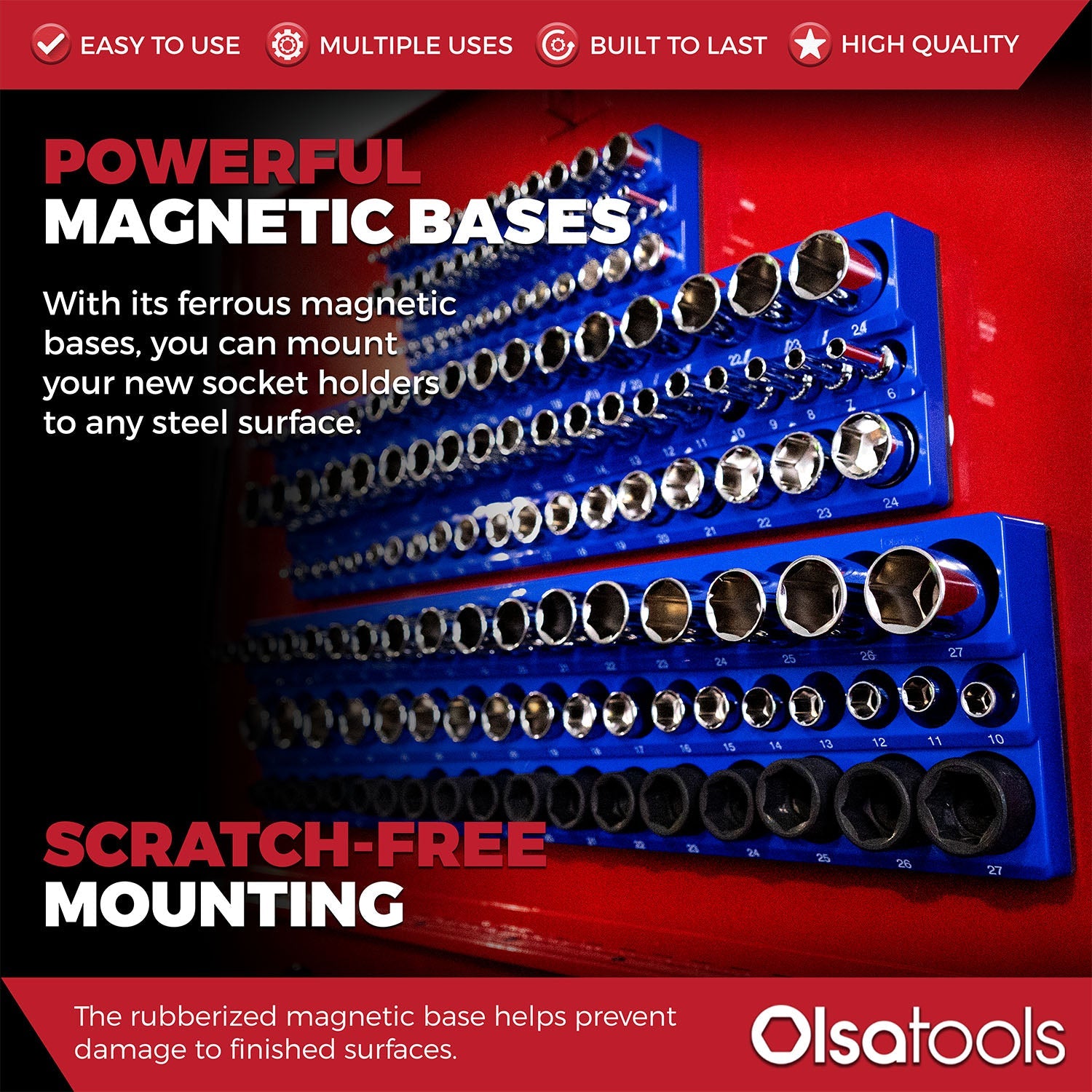 3-Row Magnetic Socket Holder