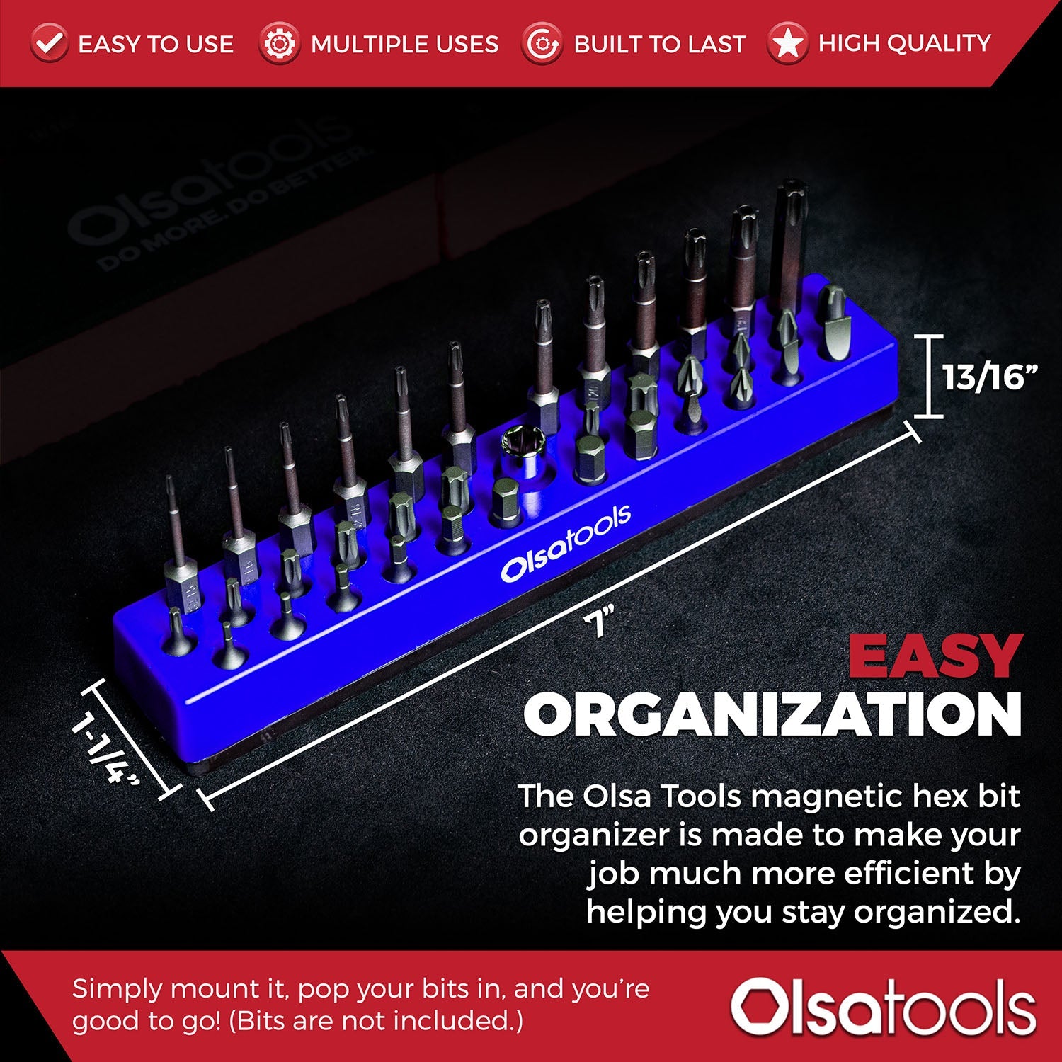 Magnetic Hex 1/4" Bit Organizer