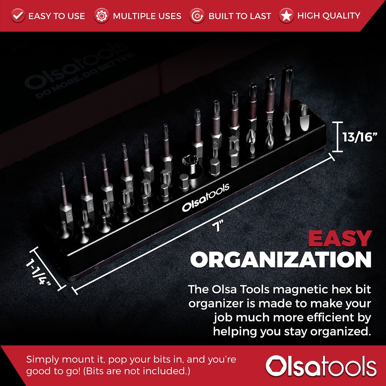 Magnetic Hex 1/4" Bit Organizer